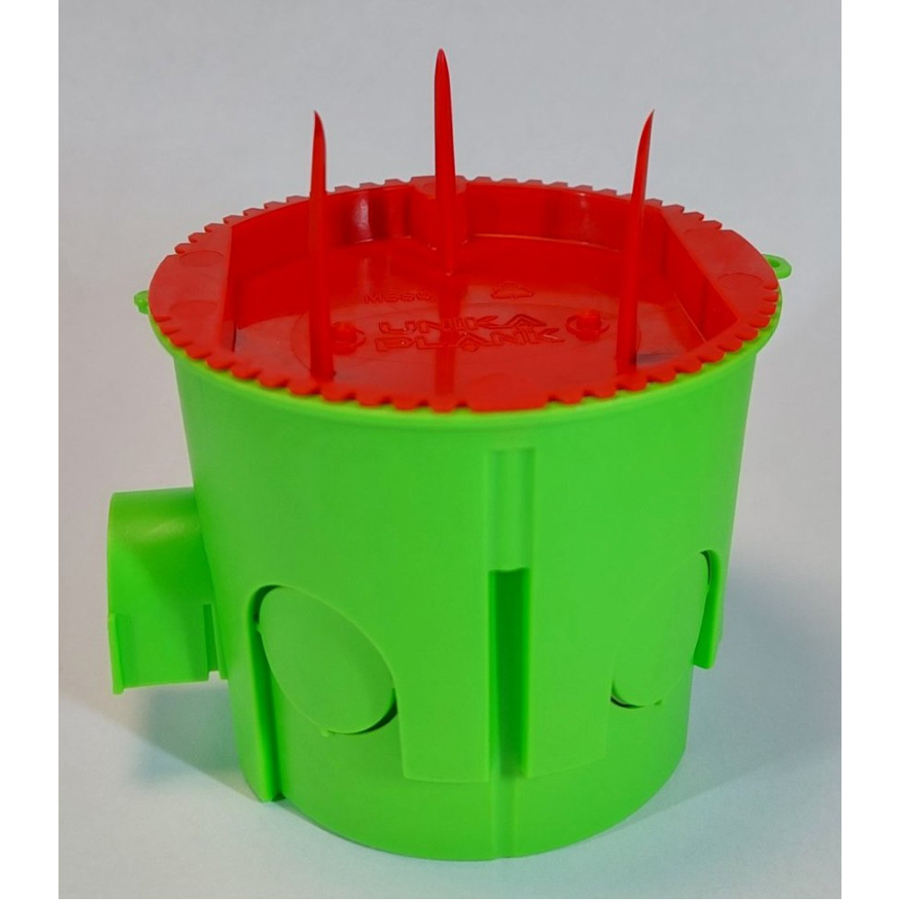 Коробка монтажная углубленная PLANK для кирпича и бетона с крышкой 65х60 (подрозетник) наборная MB003